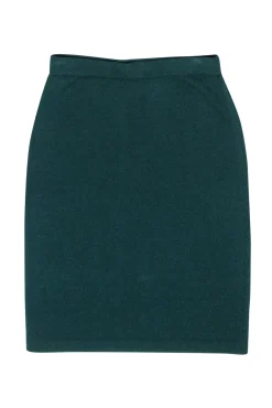St. John - Emerelad Green Wool Blend Pencil Skirt Sz S