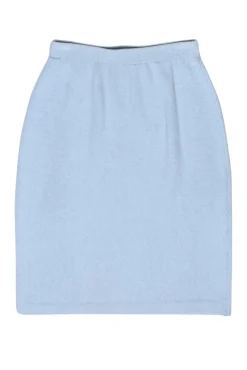 St. John - Light Blue Wool Blend Knit Pencil Skirt Sz S
