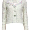 St. John - Pastel Mint Green Knit Blazer w/ Multicolor Stitching Sz S