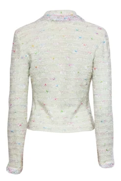 St. John - Pastel Mint Green Knit Blazer w/ Multicolor Stitching Sz S