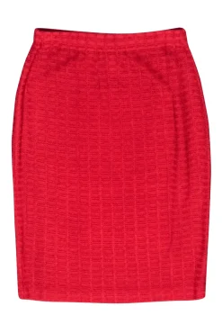 St. John - Red Knit Pencil Skirt Sz 6
