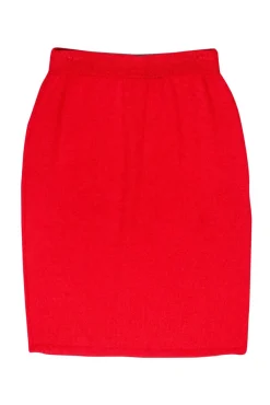 St. John - Red Knit Pencil Skirt Sz S