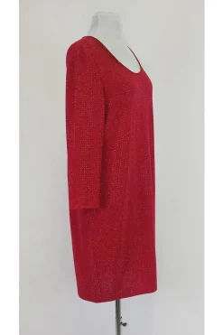 St. John - Red Shift Dress w/ Small Beads Sz 8