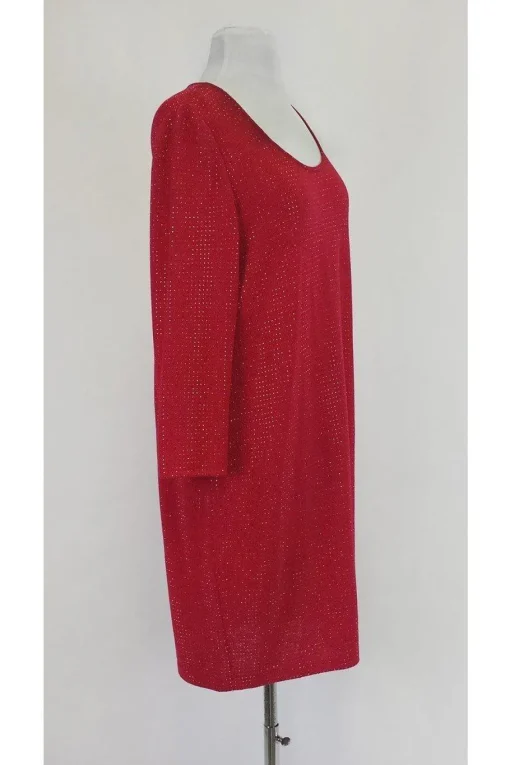St. John - Red Shift Dress w/ Small Beads Sz 8