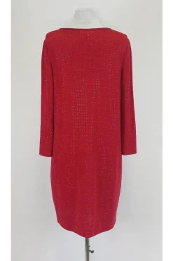 St. John - Red Shift Dress w/ Small Beads Sz 8