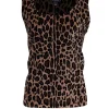 St. John - Tan & Black Leopard Print Velvet Tank Sz L