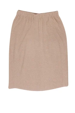 St. John - Tan Ribbed Knit Pencil Skirt Sz 4