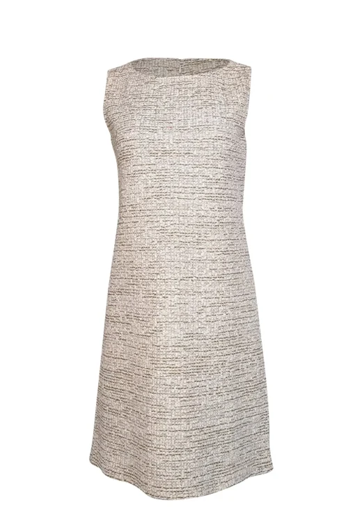 St. John - White, Green, & Peach Textured Knit Dress Sz 8