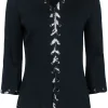 St. John Collection - Navy Blue Textured Cardigan w/ Ribbon Trim Sz 6