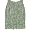 St. John Couture - Green & Tan Metallic Tweed Skirt Sz 12