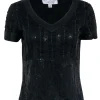 St. John Evening - Sparkly Black Knit Short Sleeve Shirt Sz M