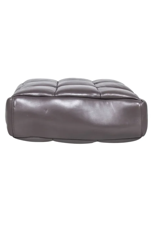 Stand Studio - Taupe Quilted Leather "Assante" Puffy Tote Bag