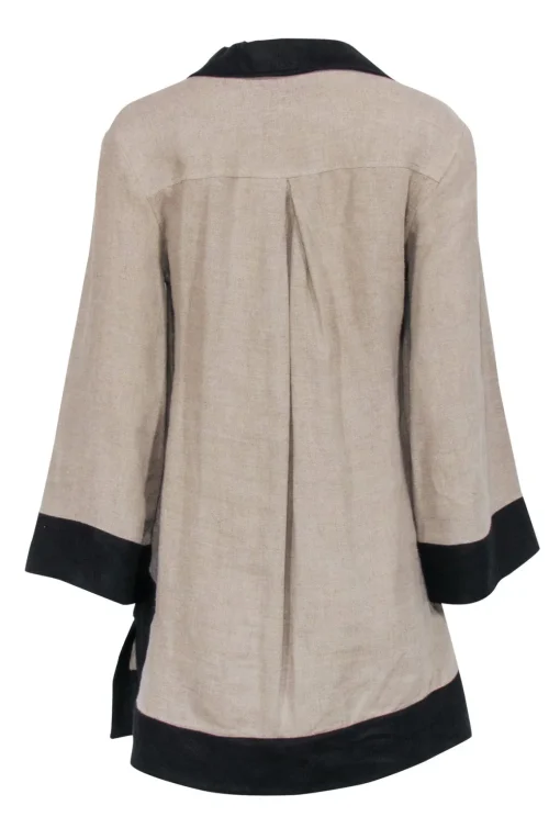 Staud - Beige Linen w/ Black Trim Tunic Sz XS
