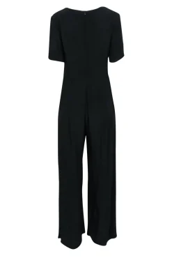 Staud - Black Wide Leg Tie Front Jumpsuit Sz M