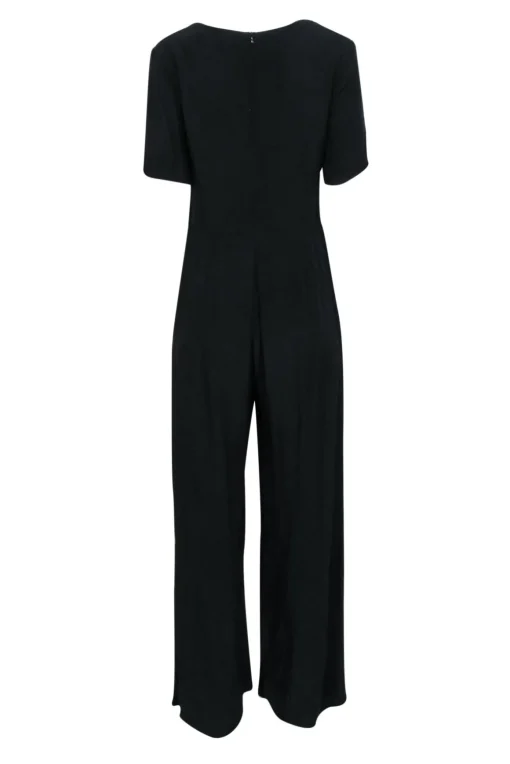 Staud - Black Wide Leg Tie Front Jumpsuit Sz M