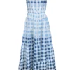 Staud - Blue Checkered Sleeveless Open Back Dress Sz L