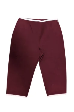 Staud - Maroon Cropped Pants w/ White Contrast Trim Sz L