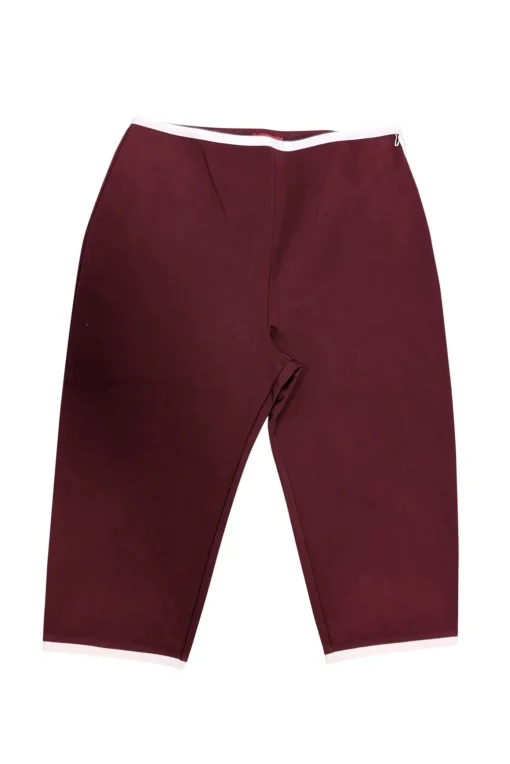 Staud - Maroon Cropped Pants w/ White Contrast Trim Sz L