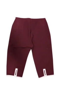 Staud - Maroon Cropped Pants w/ White Contrast Trim Sz L