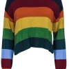Staud - Multicolor Striped Merino Wool Blend Crewneck Sweater Sz S