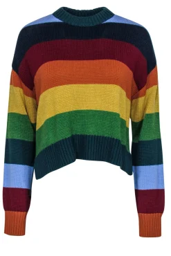 Staud - Multicolor Striped Merino Wool Blend Crewneck Sweater Sz S