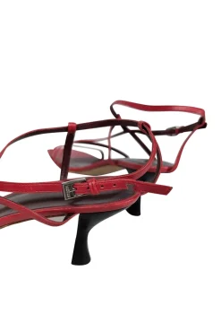 Staud - Red Square Toe Strappy Kitten Heel Sz 12