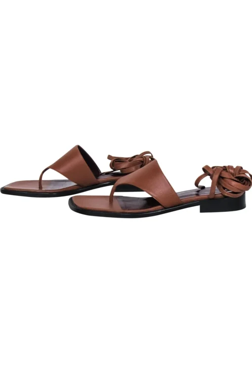 Staud - Tan Square Toe Strappy Sandals Sz 9