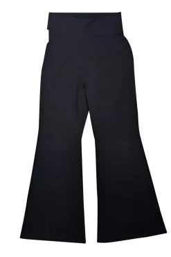 Stella McCartney - Black Knit Fold Over Waist Wide Leg Pants Sz 12