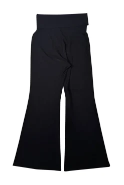 Stella McCartney - Black Knit Fold Over Waist Wide Leg Pants Sz 12