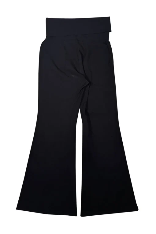 Stella McCartney - Black Knit Fold Over Waist Wide Leg Pants Sz 12