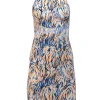Stella McCartney - Cream w/ Blue, Black, & Orange Print Sleeveless Dress Sz 0