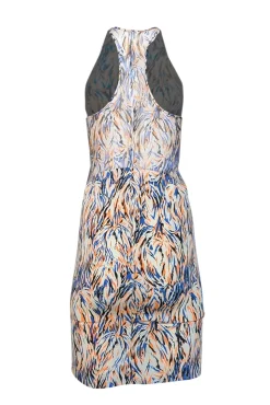 Stella McCartney - Cream w/ Blue, Black, & Orange Print Sleeveless Dress Sz 0