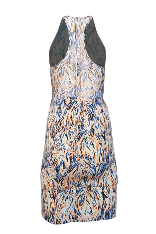 Stella McCartney - Cream w/ Blue, Black, & Orange Print Sleeveless Dress Sz 0