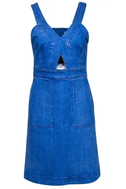 Stella McCartney - Light Blue Denim Keyhole Cutout Sundress w/ Pockets Sz 8
