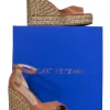 Stuart Weitzman - Beige Leather Espadrille Platform Wedges Sz 7.5