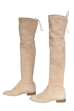 Stuart Weitzman - Beige Suede Over The Knee Tall Boots Sz 7