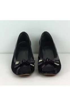Stuart Weitzman - Black & Brown Peep Toe Heels Sz 8.5