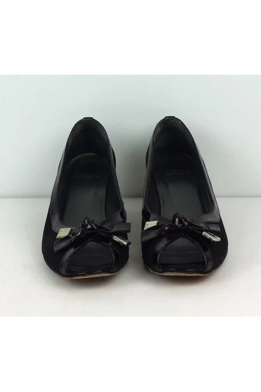 Stuart Weitzman - Black & Brown Peep Toe Heels Sz 8.5