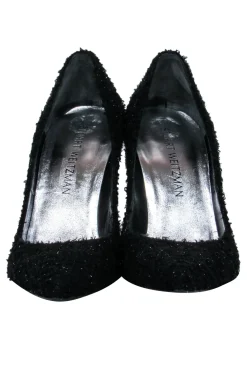 Stuart Weitzman - Black Boucle Tweed Pointed Toe Pumps Sz 7.5