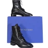 Stuart Weitzman - Black Leather "Sondra Sleek" Short Boots Sz 8