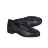 Stuart Weitzman - Black Leather Loafers w/ Patent Trim & Bow Accent Sz 10