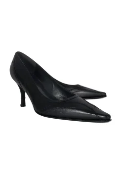 Stuart Weitzman - Black Leather Pointed Pumps Sz 9
