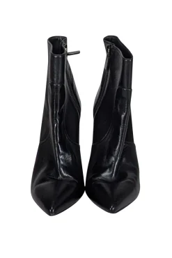 Stuart Weitzman - Black Leather Pointed Toe Short Boots Sz 6