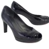 Stuart Weitzman - Black Patent Woven Peep Toe Heels Sz 6