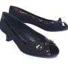 Stuart Weitzman - Black Peep Toe Pumps w/ Tortoise Trim Sz 9
