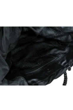 Stuart Weitzman - Black Quilted Puffer Tote Bag w/ Chain Straps