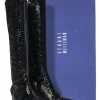 Stuart Weitzman - Black Reptile Embossed Patent Leather Boots Sz 9