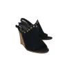 Stuart Weitzman - Black Suede Studded Wedges Sz 8