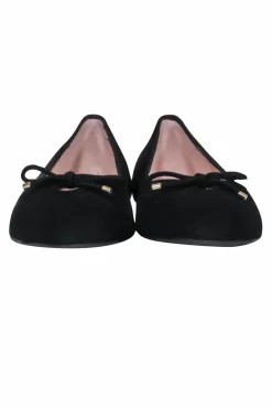 Stuart Weitzman - Black Suede "Gabby" Ballerina Flats w/ Bow Sz 8.5