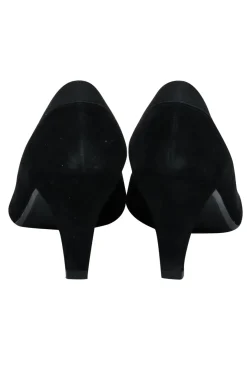 Stuart Weitzman - Black Suede Pointed Toe Pumps w/ Ribbon Trim Sz 9.5